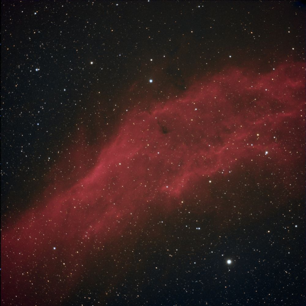 Туманность "Калифорния" NGC1499 в Персее в RGBHa