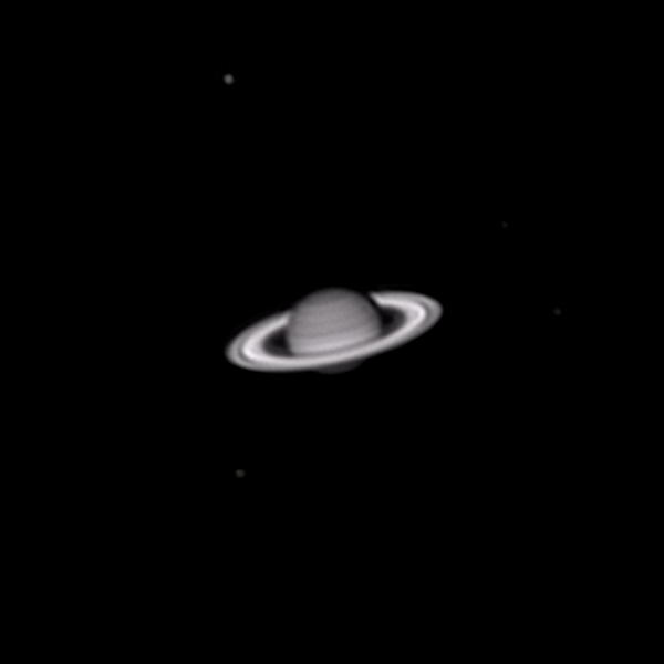 Сатурн и спутники(Титан, Рея, Тефия, Диона)в Инфракрасном диапазоне на длине волны 850нм