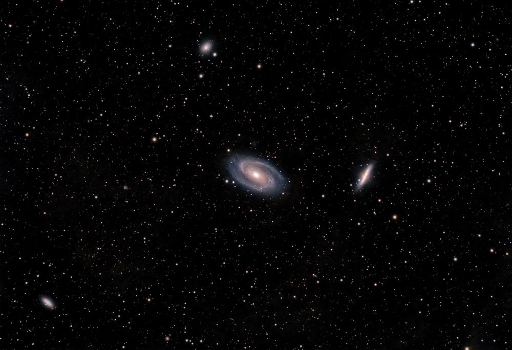 M81 Bode Galaxy, M82 Starburst Galaxy, NGC 3077 Galaxy