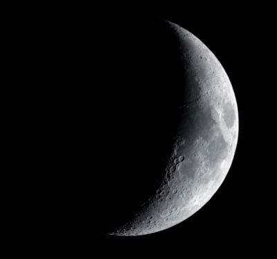 Moon - 25% light exposure - астрофотография