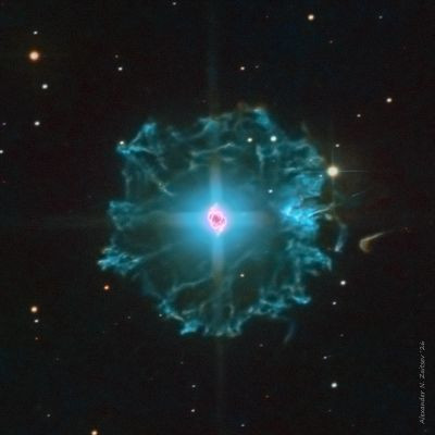 Cat's Eye Nebula in HOO palette (HDR) - Astrophotography