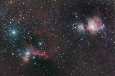 Flame Nebula, Horsehead Nebula, and the Great Orion Nebula (M42) - Astrophotography
