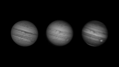 Юпитер коллаж ч/б - астрофотография