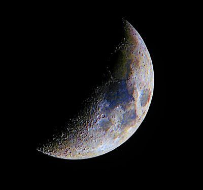 Coloured picture of the moon