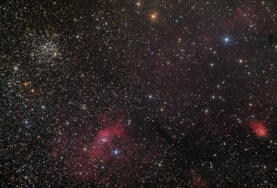 NGC 7654 (M52), NGC 7635 (Туманность "Пузырь"),  NGC 7538 (Туманность "Северная Лагуна"), LDN 1231, LDN 1230 - астрофотография