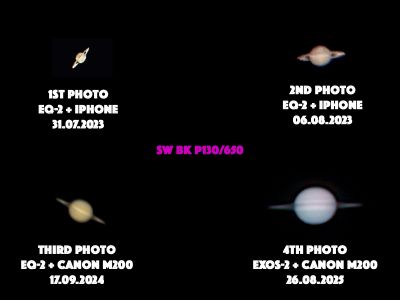 4 photos of Saturn 2023-2025