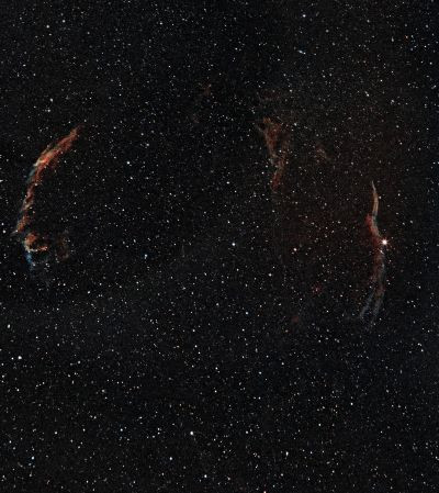 Туманность вуаль NGC 6960, NGC 6992