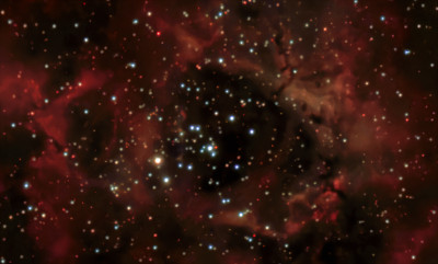The Rosette Nebula NGC 2237 (central region) and the star cluster NGC 2244 - Astrophotography