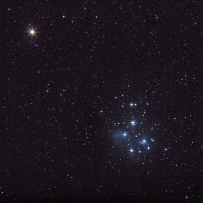 M45 Плеяды и Марс 06.03.21 - астрофотография