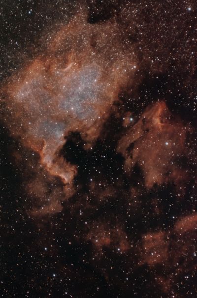 Туманности Северная Америка и Пеликан в созвездии Лебедя