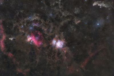 Nebulae in the constellation Orion (M42, IC434, NGC2024, etc.) and their dusty surroundings - Astrophotography