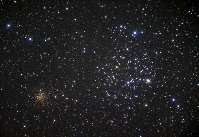Рассеянные скопления NGC 2158 (слева) и М 35 