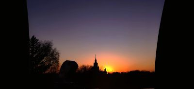 Sunset view of Moscow State University from the MDP Observatory. - Astrophotography