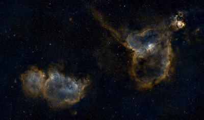 IC 1805 & IC 1848 - Heart Nebula and Soul Nebula (HOO) - Astrophotography