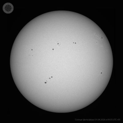 Sun (photosphere) 09:35 UTC+05 01.04.2026 - Astrophotography