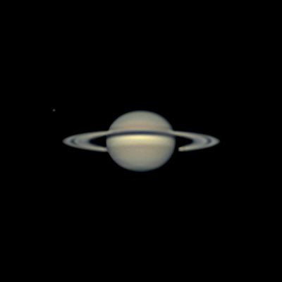 Saturn and its moon Dione. - Astrophotography