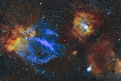 Туманности Клешня омара (SH2-157) и Пузырь (NGC 7635)