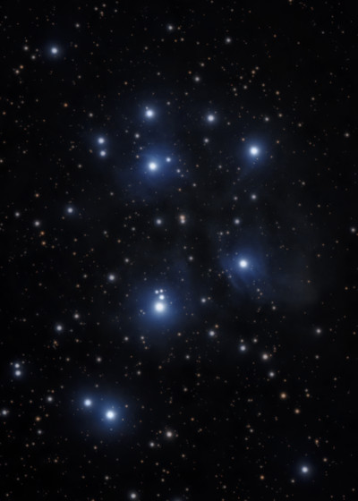 The open star cluster Pleiades M45 in the constellation Taurus. - Astrophotography