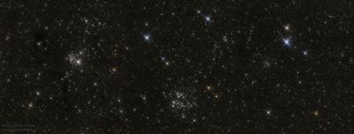 Рассеянное скопление Пушистая бабочка NGC 654 и  LDN 1332, LDN 1334 и LDN 1337 + NGC 663 + NGC 659 и 44 Cas.