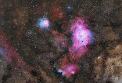 M8 & M20 (RGB+Ha+OIII)