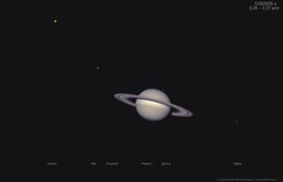 Saturn and its moons, August 5, 2026. - Astrophotography