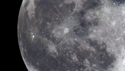 Лучи расходящиеся от кратеров Коперник и КеплерЛуна 09.02.2020. 99,8%. - астрофотография