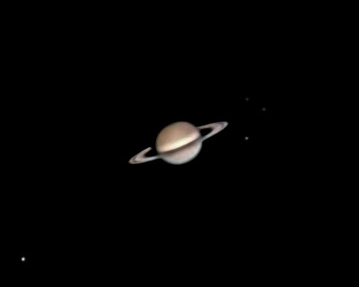 Saturn and its moons (captured on iPhone)