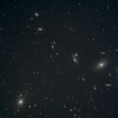 NGC 4438 и окрестности (цепочка Маркаряна) - астрофотография