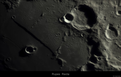 The Straight Wall. A linear escarpment on the Moon, in the southeastern part of the Sea of Clouds. - Astrophotography