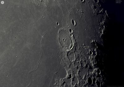 Crater Posidonius and the Smirnov ridge. - Astrophotography