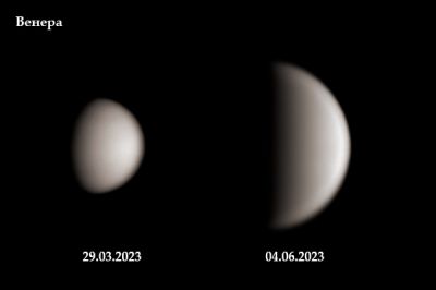 Изменение фазы Венеры - астрофотография