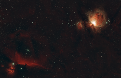 Большая туманность Ориона М42 и IC 434 & NGC 2024 Туманности "Конская голова" и "Пламя"