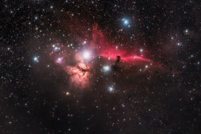 Flame and horse head nebulas