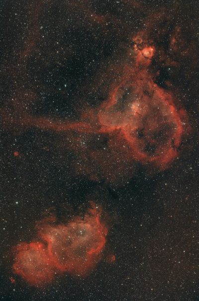 Tумaннocти Душa и Cepдцe — IC 1805 и IC 1848 - астрофотография