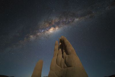 The Hand of the Desert and the Milky Way - Astrophotography