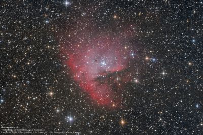 Туманность NGC 281 (Пакман) в Кассиопее