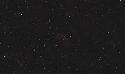 NGC 6888, the Crescent Nebula, captured from a city window. - Astrophotography