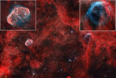 Две Вольфа-Райе рядом WR134 и WR136