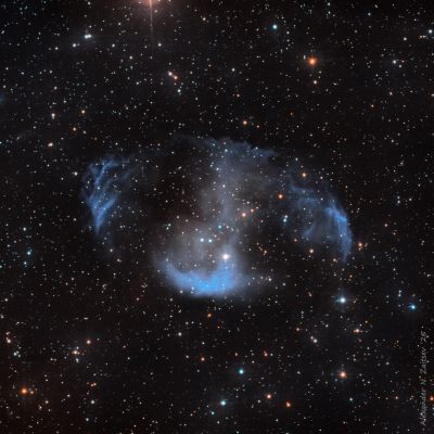 Планетарная туманность MWP1 в фильтрах Ha и OIII