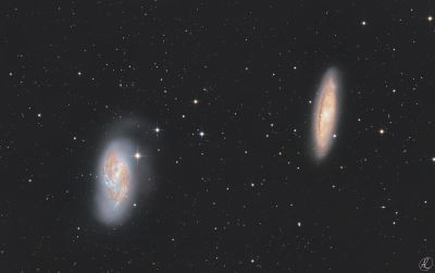 Galaxies M65 and M66 in LRGB filters - Astrophotography