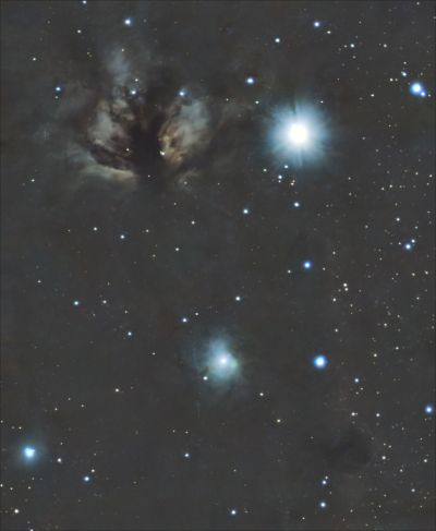 Flame Nebula & Hydrogenless Horsehead Nebula