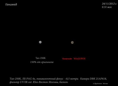 Ганимед 24 ноября 2012 года. - астрофотография