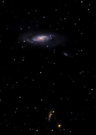 Galaxy M 106 and neighboring galaxies NGC 4217 and NGC 4248. - Astrophotography