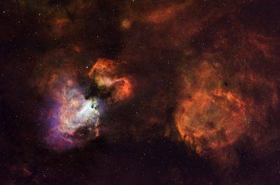 Туманность M17 (Омега) и окрестности (SHO)