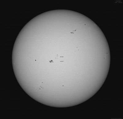 Фотосфера Солнца 22 сентября 2023 года - астрофотография