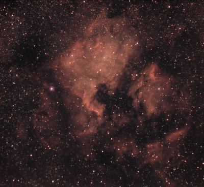 NGC 7000 - туманность Северная Америка и  IC 5070 - туманность Пеликан - астрофотография