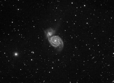 M51 - The Whirlpool Galaxy monochrome