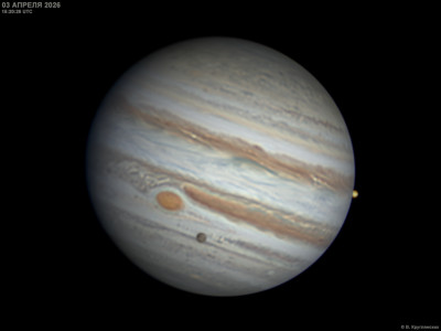 Jupiter, Callisto, and Io. - Astrophotography