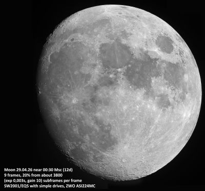 Panorama of the Moon from April 29, 2026 (9 frames) - Astrophotography