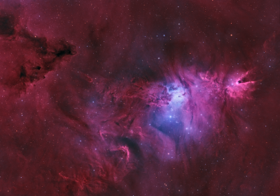 NGC2264 (HOO) (the cone nebula / christmas tree cluster)